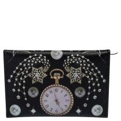 Alexander McQueen Black Leather Skull Card Case