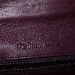 Pre Owned Alexander McQueen Burgundy Patent Leather Envelope Clutch