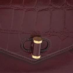 Pre Owned Alexander McQueen Burgundy Patent Leather Envelope Clutch
