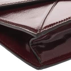 Pre Owned Alexander McQueen Burgundy Patent Leather Envelope Clutch
