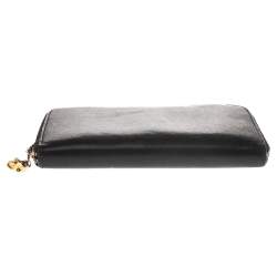 Alexander McQueen Black Leather Zip Around Wallet 
