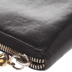 Alexander McQueen Black Leather Zip Around Wallet 