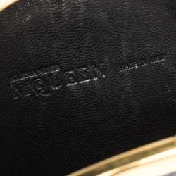 Pre Owned Alexander McQueen Black Snakeskin Skull Tassel Chain Clutch