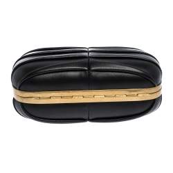 Pre Owned Alexander McQueen Black Leather Shark Teeth Skull Clutch