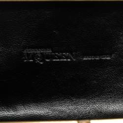 Pre Owned Alexander McQueen Black Leather Shark Teeth Skull Clutch