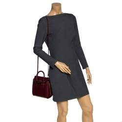 Pre Owned Alexander McQueen Burgundy Leather Mini Heroine Bag