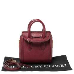 Pre Owned Alexander McQueen Burgundy Leather Mini Heroine Bag