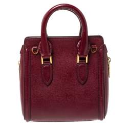 Pre Owned Alexander McQueen Burgundy Leather Mini Heroine Bag