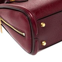 Pre Owned Alexander McQueen Burgundy Leather Mini Heroine Bag