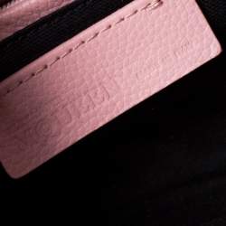 Pre Owned Alexander McQueen Pink Pebbled Leather Mini Skull Padlock Zip Tote