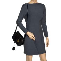 Pre Owned Alexander McQueen Black Leather Mini Skull Padlock Satchel