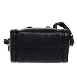 Pre Owned Alexander McQueen Black Leather Mini Skull Padlock Satchel
