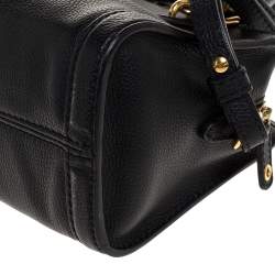 Pre Owned Alexander McQueen Black Leather Mini Skull Padlock Satchel