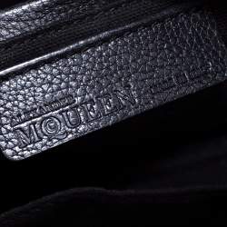 Pre Owned Alexander McQueen Black Leather Mini Skull Padlock Satchel