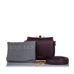 Pre Owned Alexander McQueen Burgundy Leather Box 16 Bag
