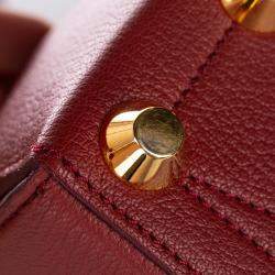 Pre Owned Alexander McQueen Red Leather Box 19 Crossbody Bag