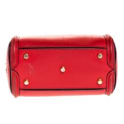 Pre Owned Alexander McQueen Red Leather Mini Heroine Bag