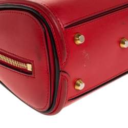 Pre Owned Alexander McQueen Red Leather Mini Heroine Bag