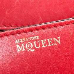 Pre Owned Alexander McQueen Red Leather Mini Heroine Bag