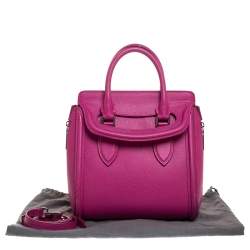 Pre Owned Alexander McQueen Fuchsia Leather Small Heroine Satchel