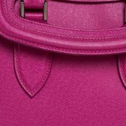 Pre Owned Alexander McQueen Fuchsia Leather Small Heroine Satchel