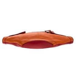 Pre Owned Alexander McQueen Orange/Red Leather Medium Faithful De Manta Clutch