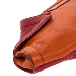 Pre Owned Alexander McQueen Orange/Red Leather Medium Faithful De Manta Clutch