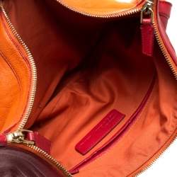 Pre Owned Alexander McQueen Orange/Red Leather Medium Faithful De Manta Clutch