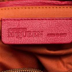 Pre Owned Alexander McQueen Orange/Red Leather Medium Faithful De Manta Clutch