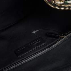 Pre Owned Alexander McQueen Multicolor Floral Print Satin and Leather Medium De Manta Clutch