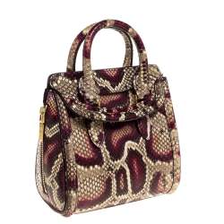 Pre Owned Alexander McQueen Multicolor Python Mini Heroine Shoulder Bag
