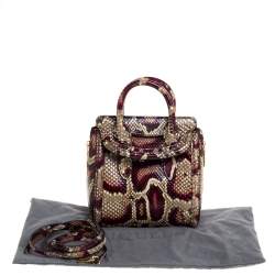 Pre Owned Alexander McQueen Multicolor Python Mini Heroine Shoulder Bag