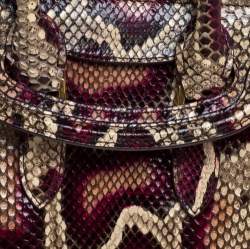 Pre Owned Alexander McQueen Multicolor Python Mini Heroine Shoulder Bag