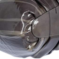 Alexander McQueen Grey Patent Leather Elvie Satchel