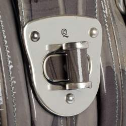 Alexander McQueen Grey Patent Leather Elvie Satchel