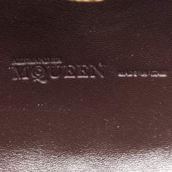 Pre Owned Alexander McQueen Gold Sequins Jaw Skull Clutch