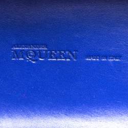 Pre Owned Alexander McQueen Royal Blue Python Skull Clutch
