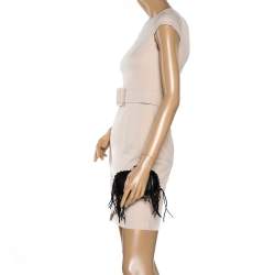 Pre Owned Alexander McQueen Black Leather Fringe Skull Box Clutch