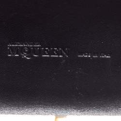 Pre Owned Alexander McQueen Metallic Gold Leather Studded Skull Box Clutch