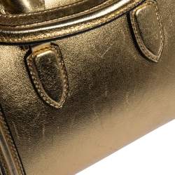 Pre Owned Alexander McQueen Metallic Gold Leather Mini Heroine Bag