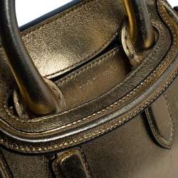Pre Owned Alexander McQueen Metallic Gold Leather Mini Heroine Bag
