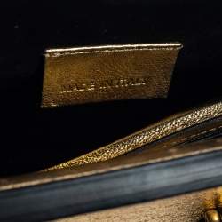Pre Owned Alexander McQueen Metallic Gold Leather Mini Heroine Bag