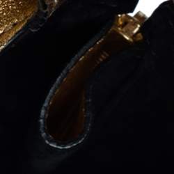 Pre Owned Alexander McQueen Metallic Gold Leather Mini Heroine Bag