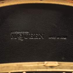 Pre Owned Alexander McQueen Black Leather Studded Knuckle Duster Clutch