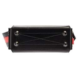 Pre Owned Alexander McQueen Black/Red Leather Box 16 Shoulder Bag