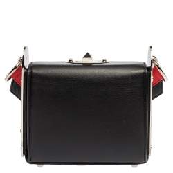 Pre Owned Alexander McQueen Black/Red Leather Box 16 Shoulder Bag