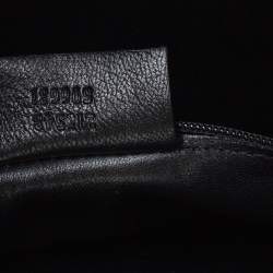 Pre Owned Alexander McQueen Black Croc Embossed Patent Leather Squeeze It Clutch 