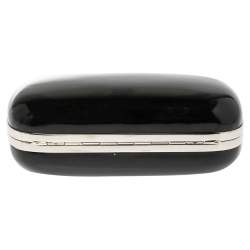 Pre Owned Alexander McQueen Black Patent Leather Skull Box Clutch