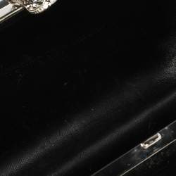 Pre Owned Alexander McQueen Black Patent Leather Skull Box Clutch