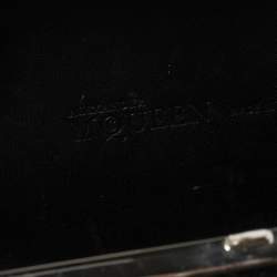 Pre Owned Alexander McQueen Black Patent Leather Skull Box Clutch